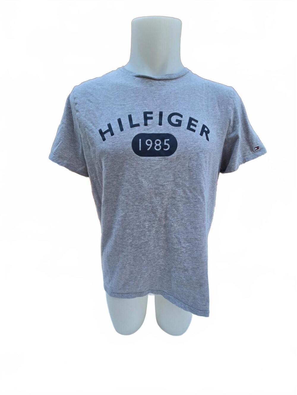 Tommy Hilfiger Women's Grey Short Sleeve T-Shirt Size L Good Condition